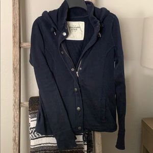 Navy Abercrombie Hooded Coat